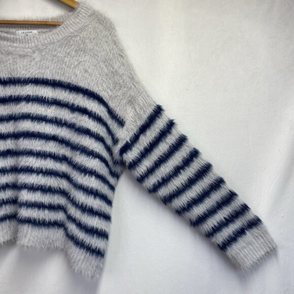La Ligne x Target Fuzzy Yarn Striped Crewneck Sweater Women Size 1X Multicolor - Picture 9 of 11